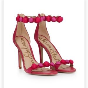 Sam Pink Addison Suede Ankle Strap Pumps